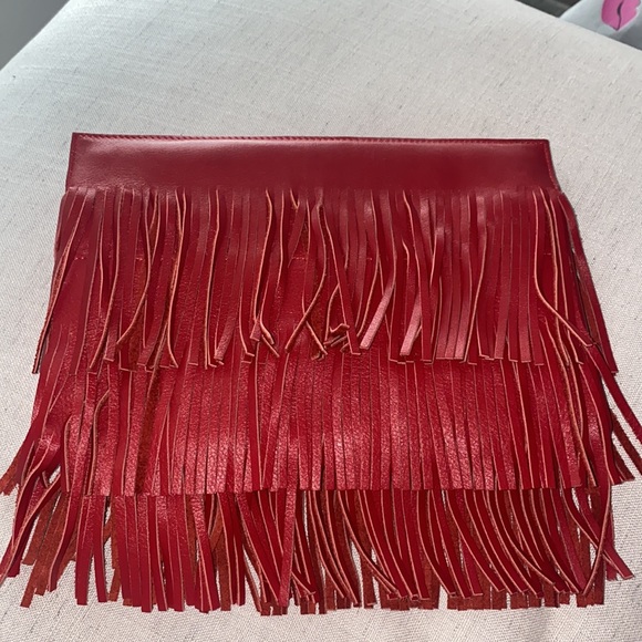 YSL Red fringe clutch - Picture 3 of 7